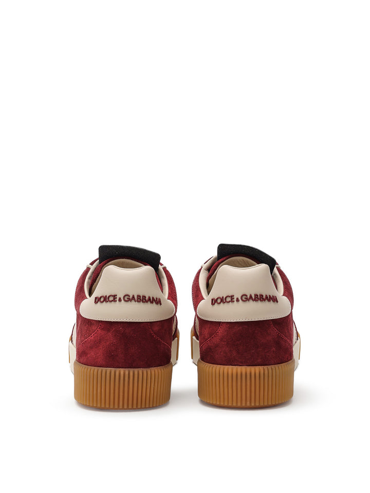 Low-Top-Sneaker Bordeaux und Beige DNA Dolce & Gabbana