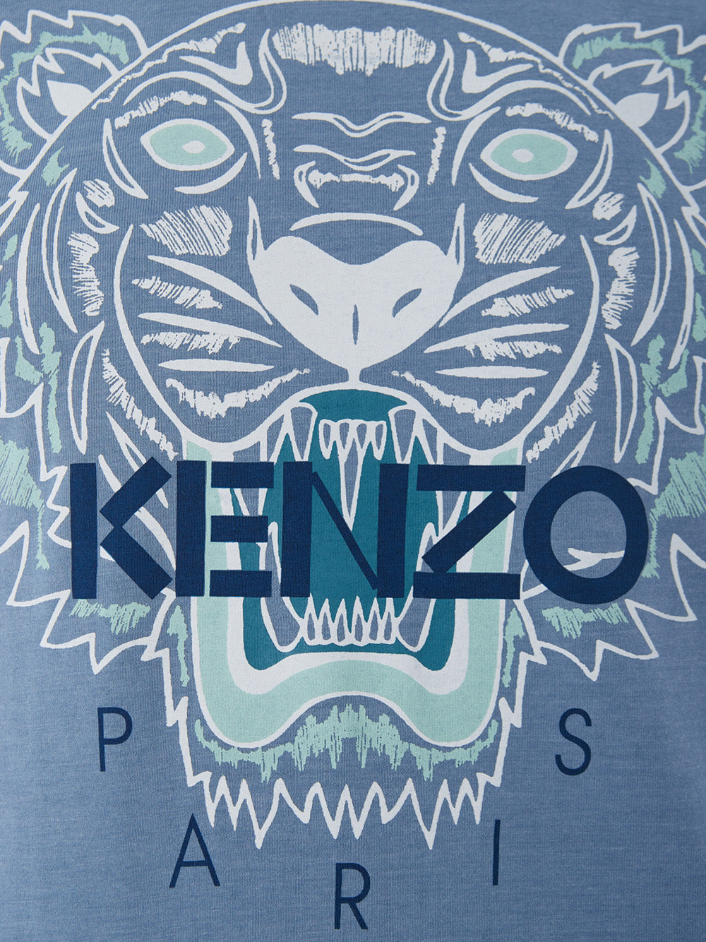 T-Shirt Kenzo Azzurra con Stampa Tigre
