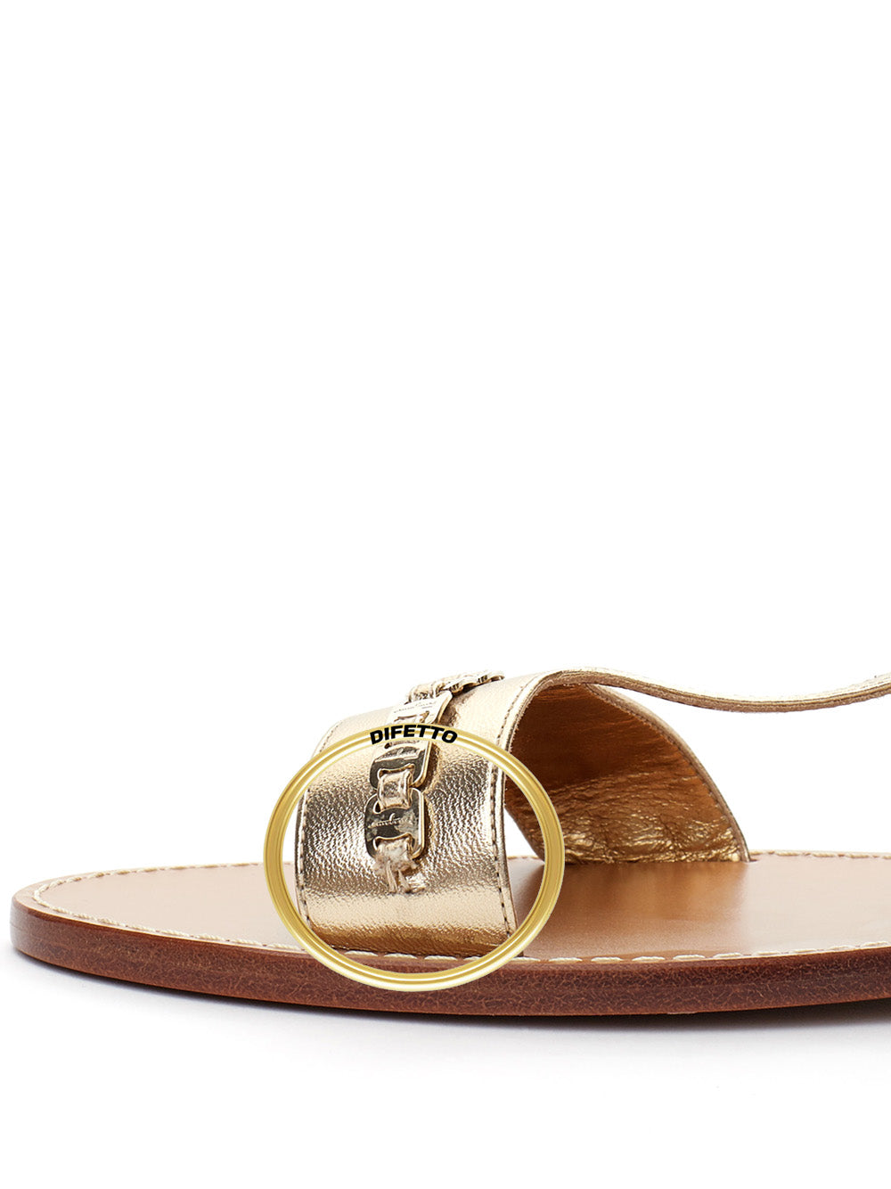 Salvatore Ferragamo Varina Gold Leather Sandals