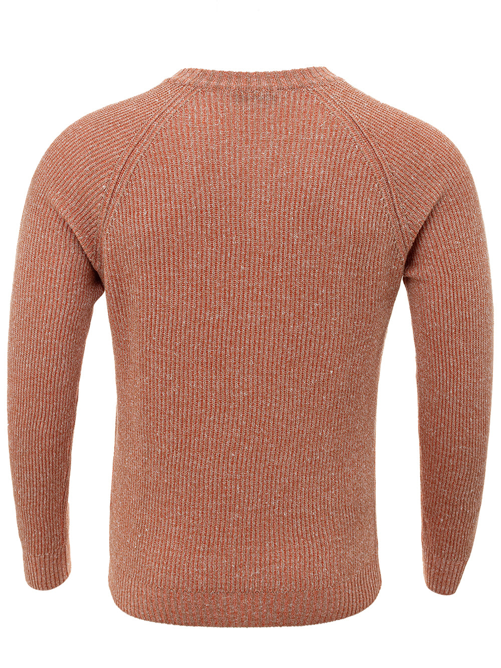 Gran Sasso Orangefarbener Pullover aus Leinenmischung mit Rundhalsausschnitt