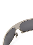 Occhiali da Sole Avvolgenti in Metallo Silver Bottega Veneta