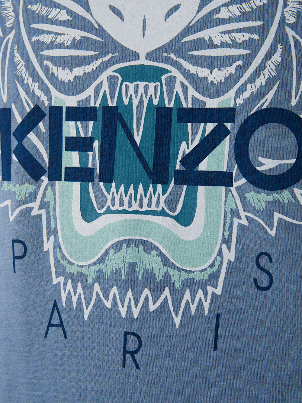 T-Shirt Kenzo Azzurra con Stampa Tigre