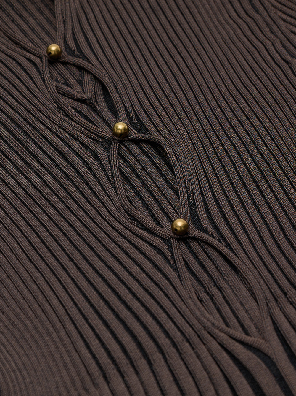 Maglia Plissé in Viscosa Marrone Bottega Veneta