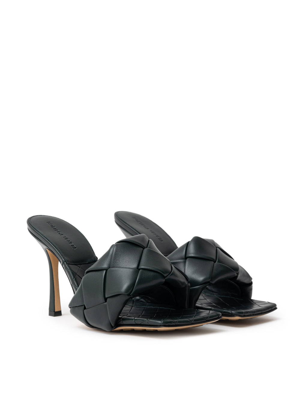 Sandalo Mule Lido in Verde Scuro Bottega Veneta