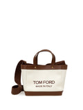 Tom Ford T-Screw Tote Bag aus beigefarbenem Canvas