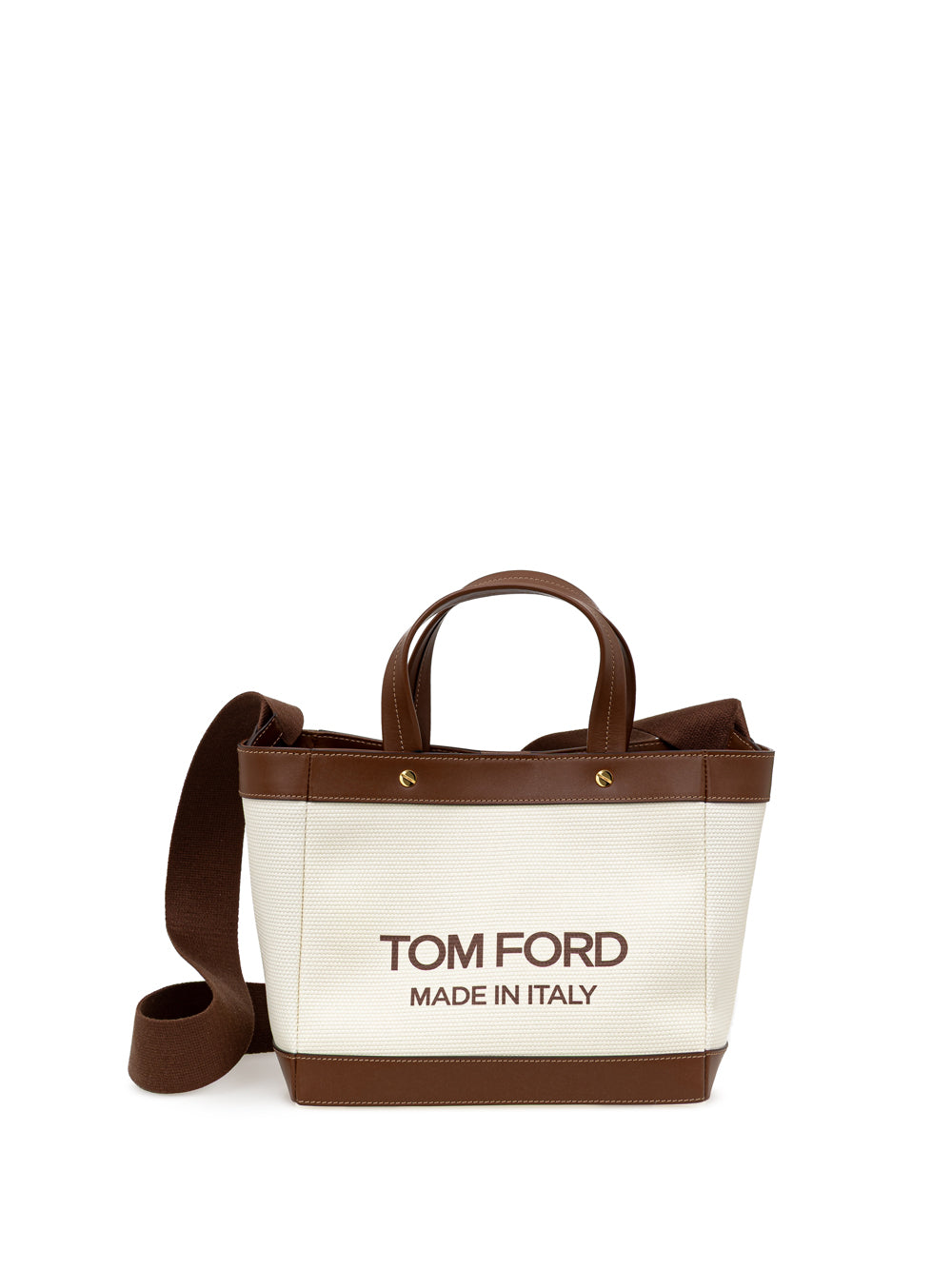 Tom Ford T-Screw Tote Bag aus beigefarbenem Canvas
