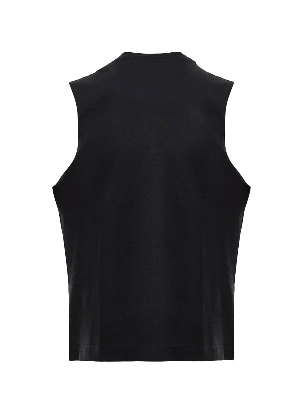 T-shirt Smanicata in Cotone Nero Dolce & Gabbana