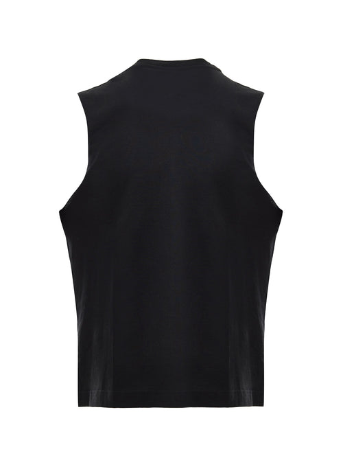 T-shirt Smanicata in Cotone Nero Dolce & Gabbana