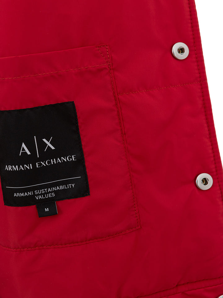 Red jacket in Armani Exchange technical fabric