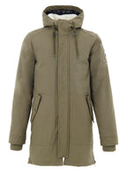 Giubbino Parka Verde Lungo in Tessuto con Tasconi Moose Knuckles