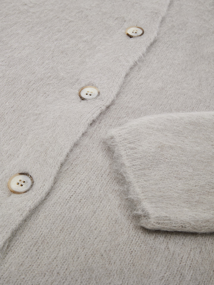 Cardigan con Colletto alla Corena in Tortora Gran Sasso