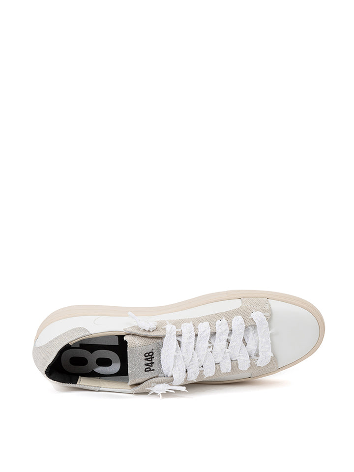 White Thea P448 leather sneakers