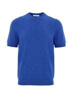 Maglia Mezza Manica Effetto Knitwear in Blu Gran Sasso