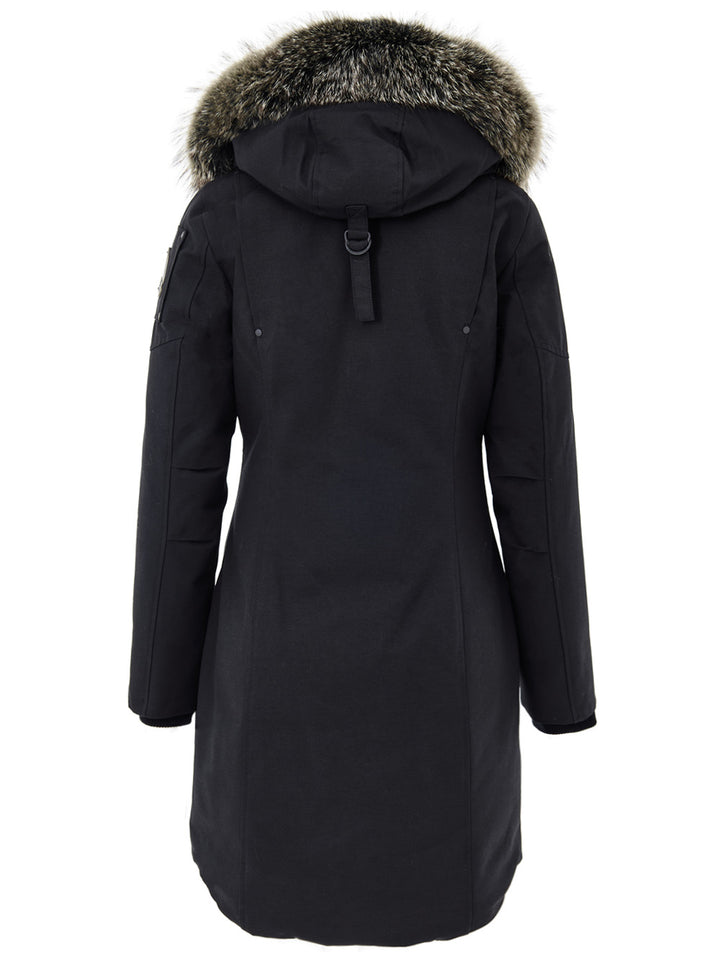 Parka in Tessuto con Cappuccio e Pelliccia Moose Knuckles