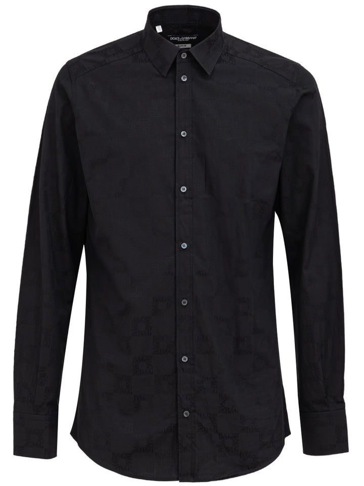 Dolce & Gabbana tone-on-tone embroidered logo shirt