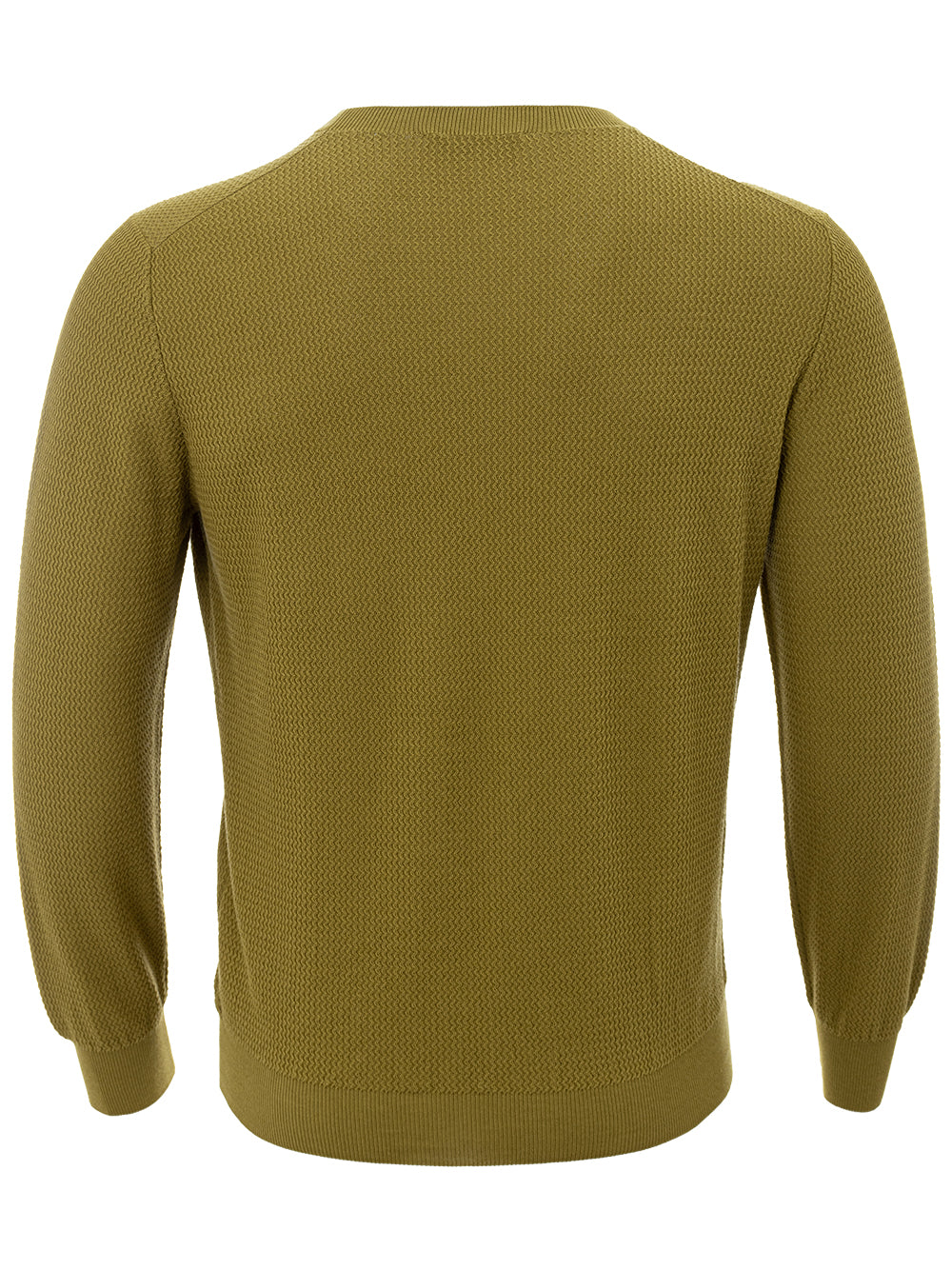 Cotton Crew Neck Sweater in Gran Sasso Green