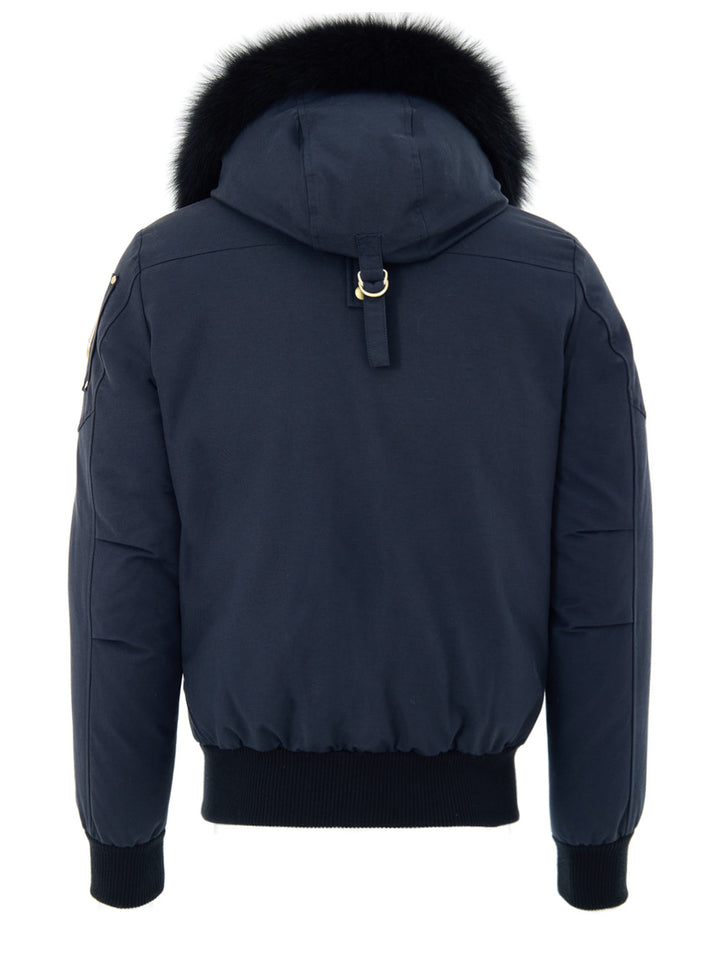 Giubbino Bomber Blu con Cappuccio e Pelliccia Moose Knuckles