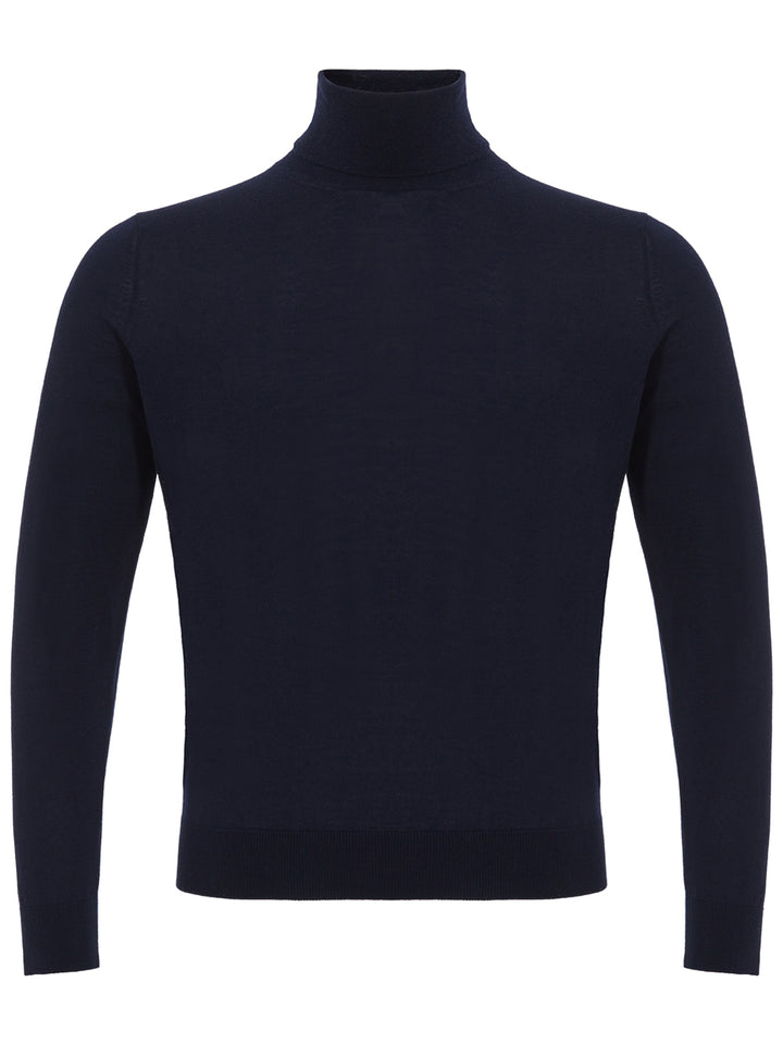 Marineblauer Rollkragenpullover aus Kaschmir und Seide von Colombo