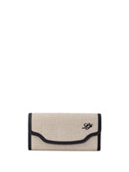 Portafogli in Canvas Beige e Pelle Loro Piana