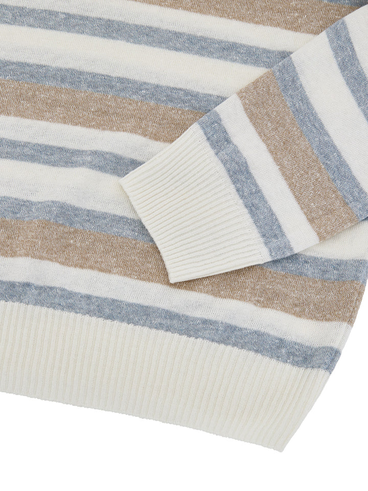 Maglia Girocollo Multicolor in Misto Lino Gran Sasso