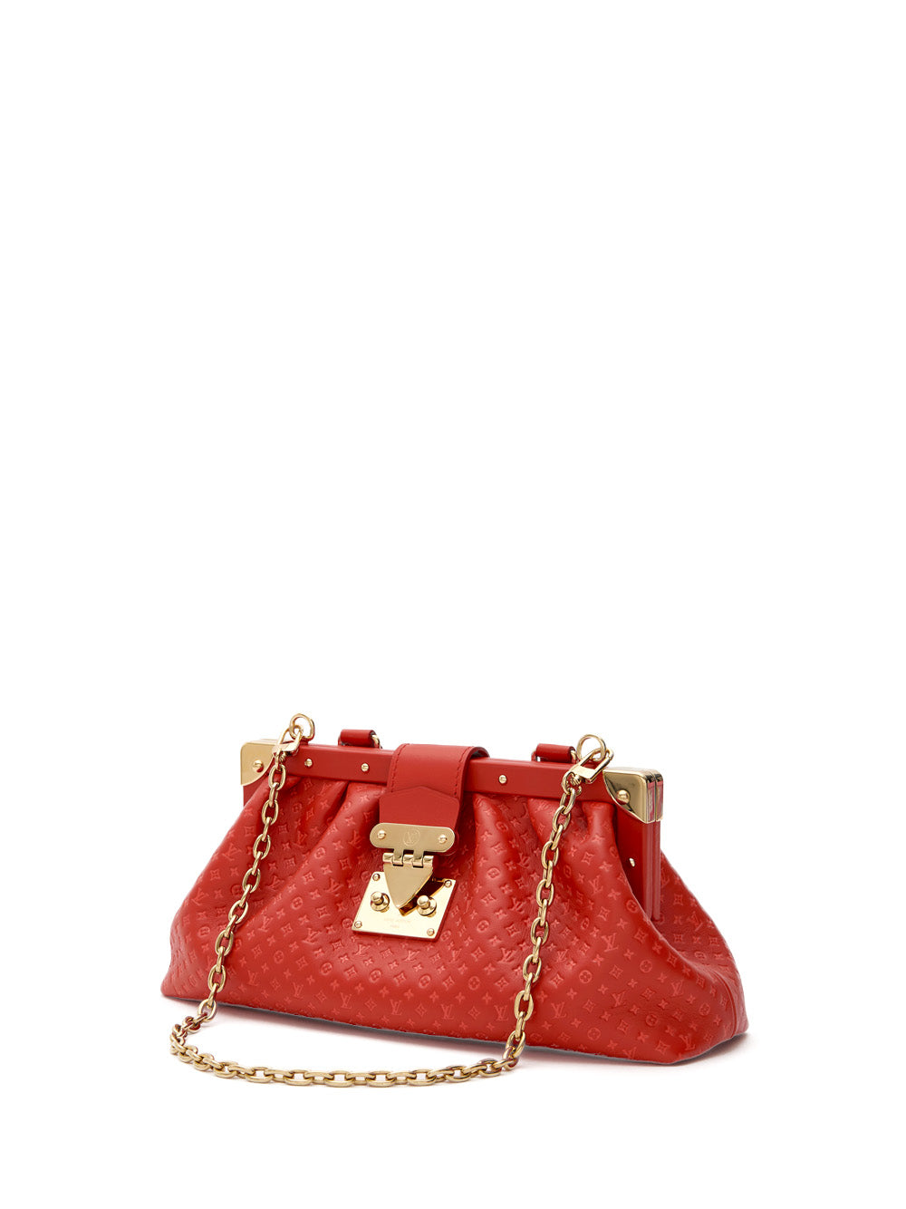 Louis Vuitton Red Leder Mono Clutch Mono Clutch -Tasche