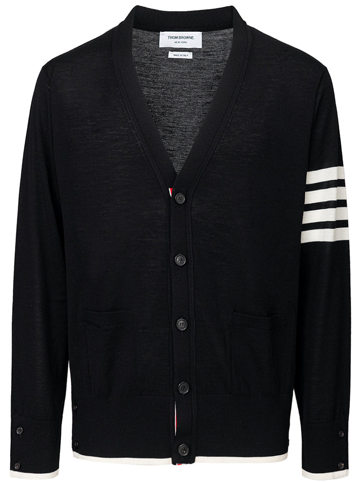 Cardigan 4-bar Thom Browne in lana vergine