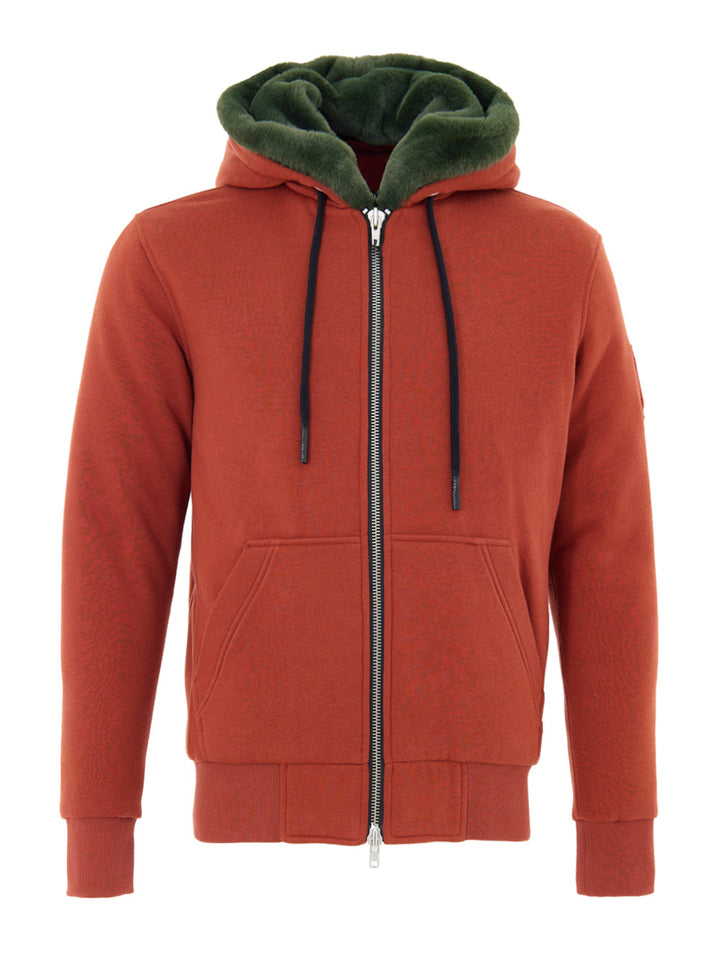 Felpa con Zip e Cappuccio Imbottita con Pelo Interno Moose Knuckles