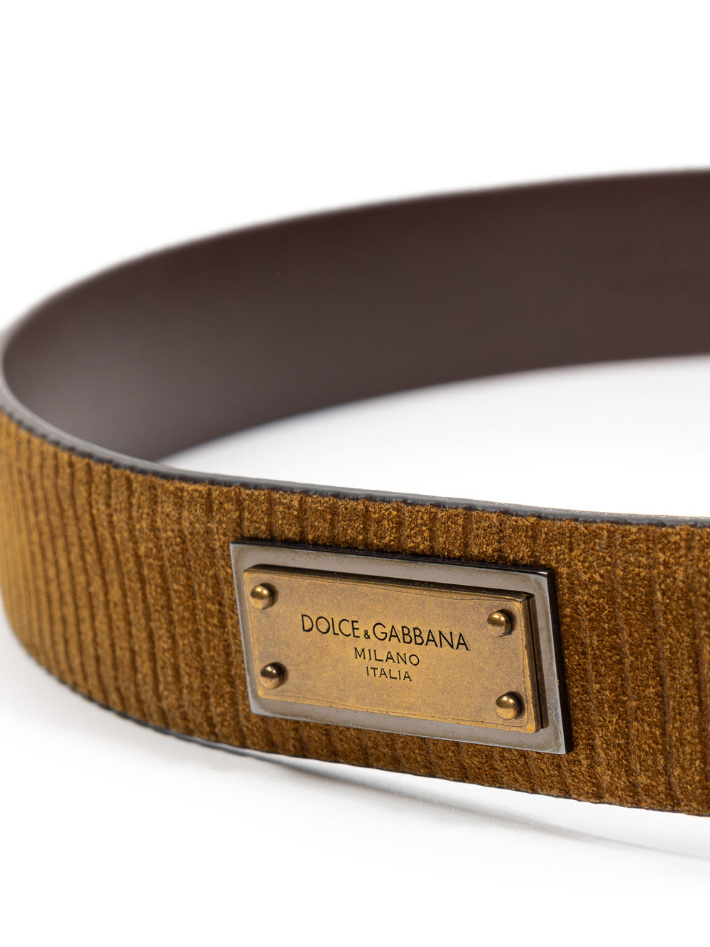 Ceinture à logo en velours Dolce & Gabbana