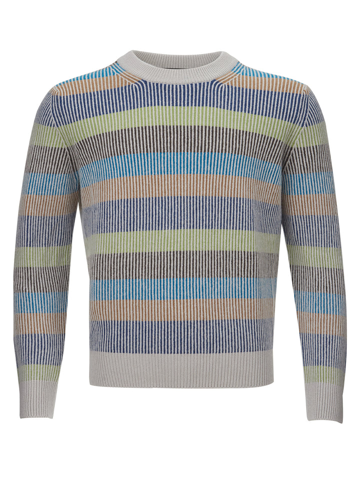 Jersey multicolor con cuello redondo en cachemira Gran Sasso