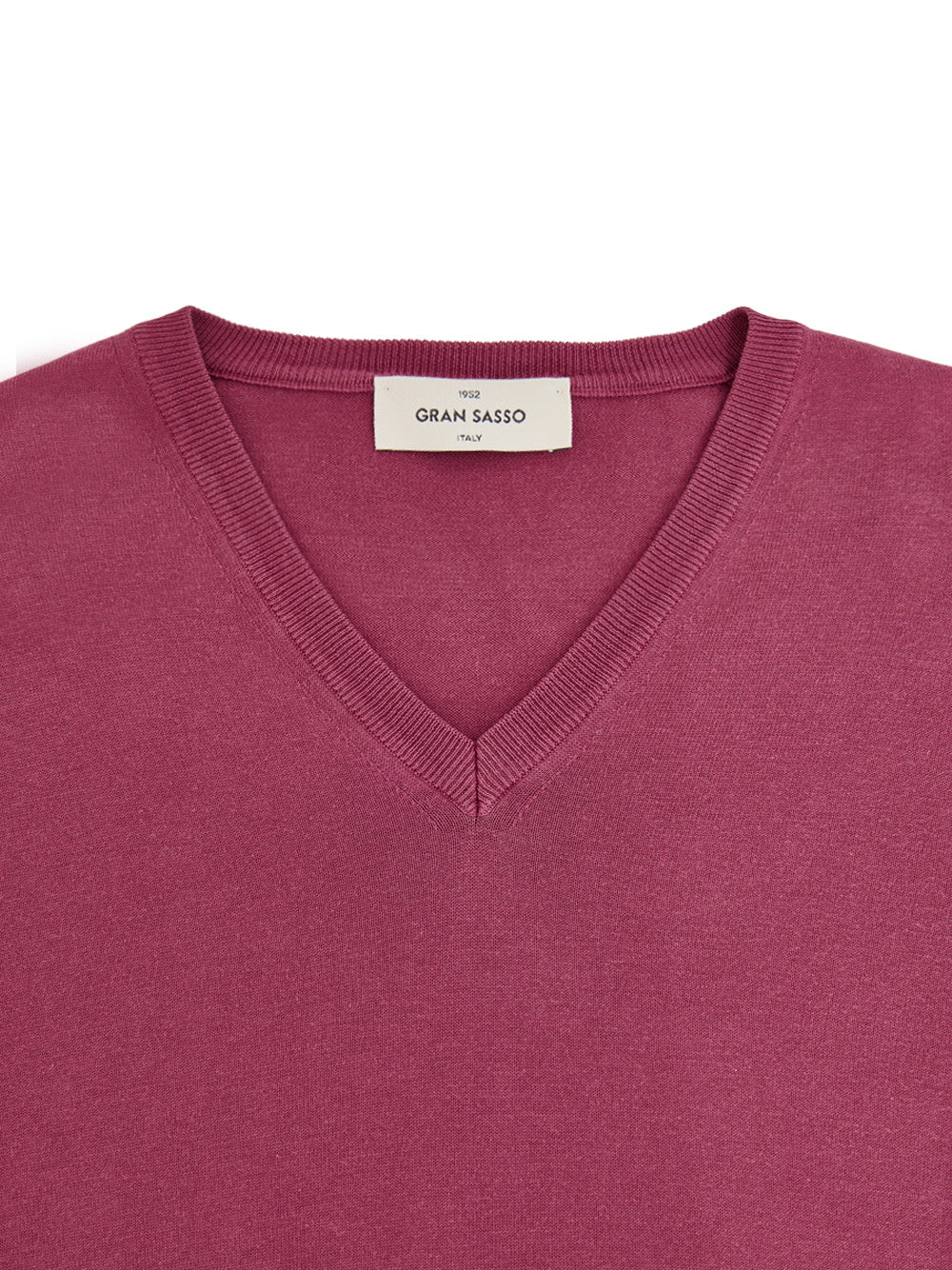 Maglia Scollo a V in Cotone Viola Gran Sasso