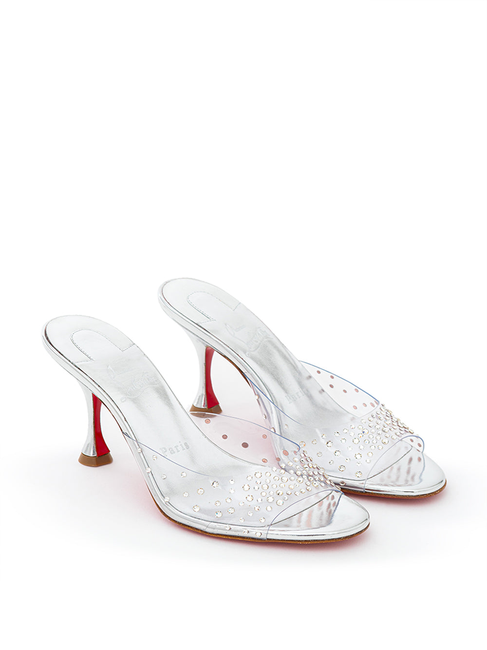 PVC-Pantoletten mit Kristallverzierung von Christian Louboutin