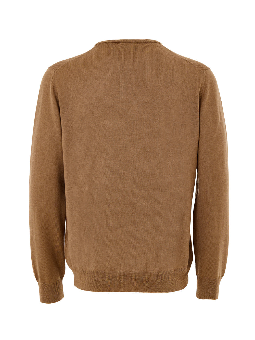 Maglione Girocollo Marrone in Lana Sottile Gran Sasso