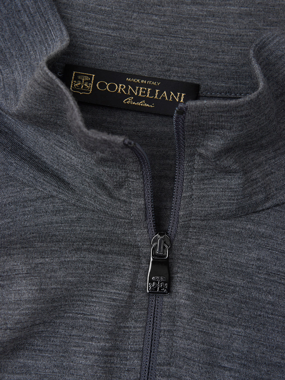 Corneliani Wool Turtleneck with Half Zip