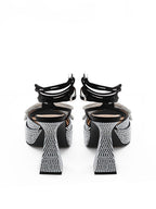 Sandali Plateau Nero con Cristalli Doppio Fiocco Mach & Mach