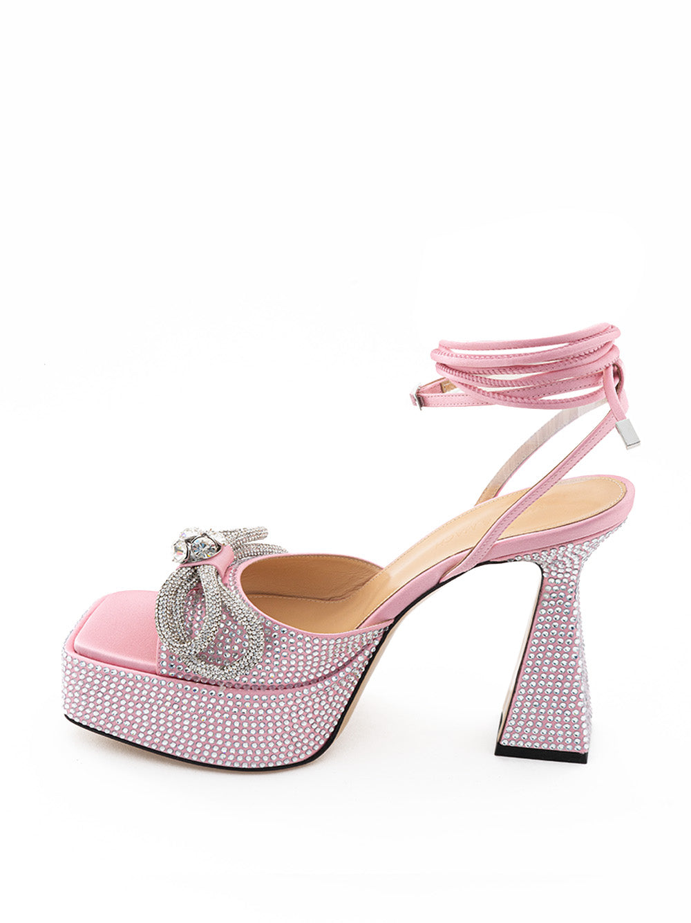 Pink Plateau Sandals with Double Bow Crystals Mach &amp; Mach