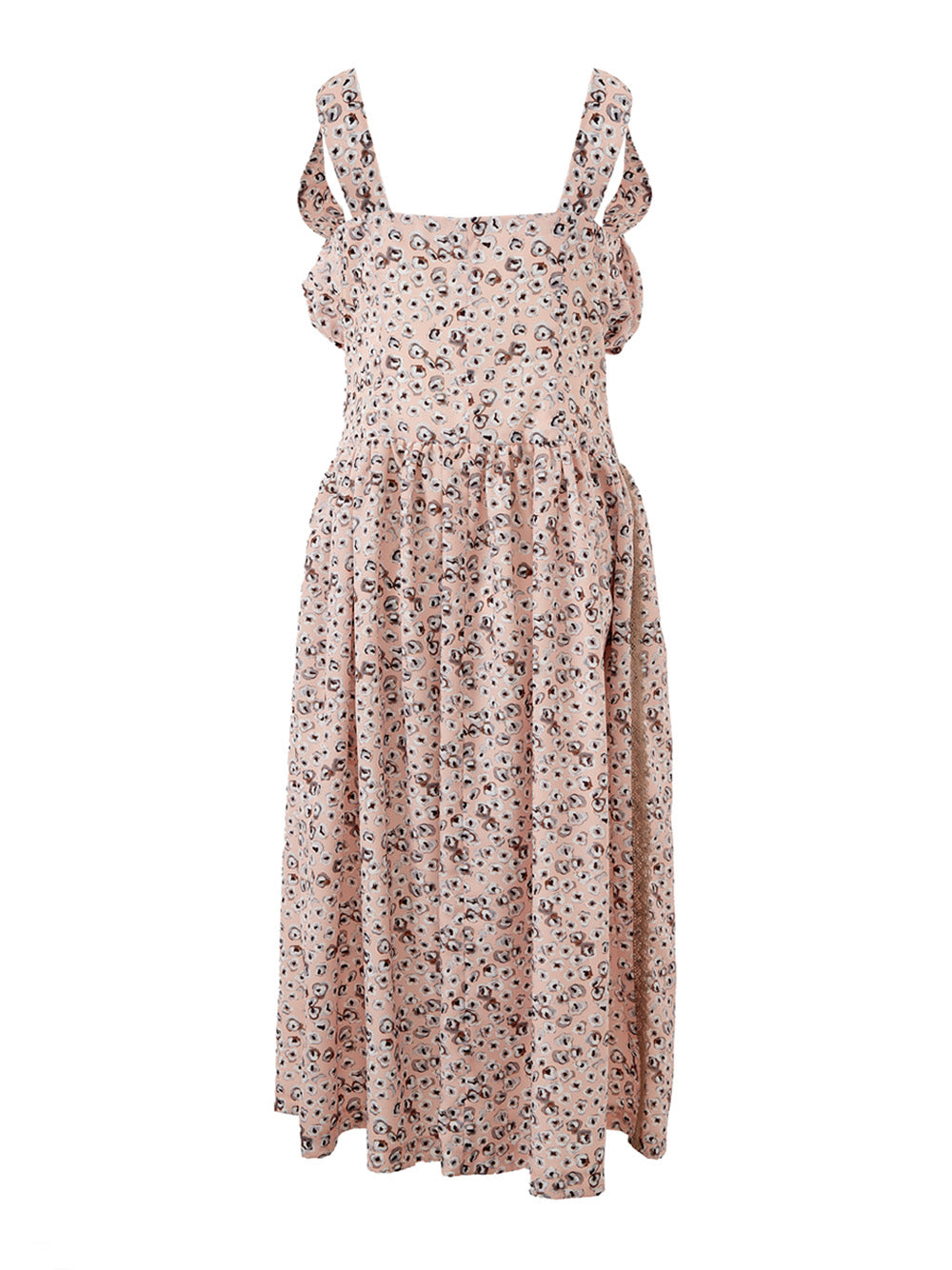 Dress with allover flower print straps