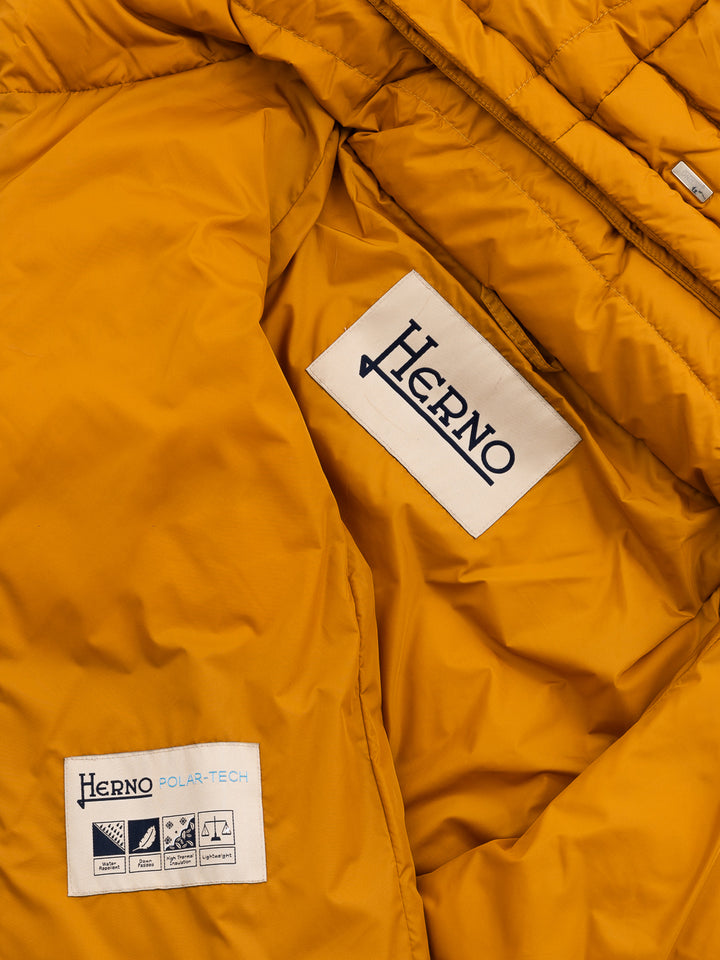 Chaqueta acolchada con capucha y cabello extraíble herno