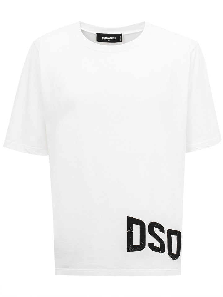 T-Shirt in Cotone con Stampa  Dsquared2
