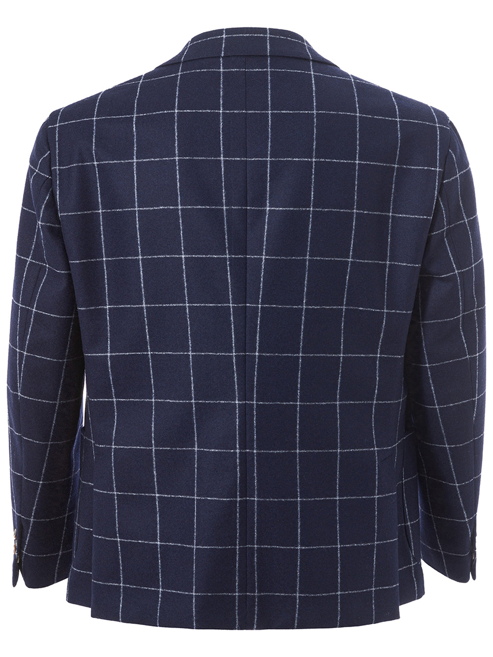 Blue wool jacket with contrasting checks