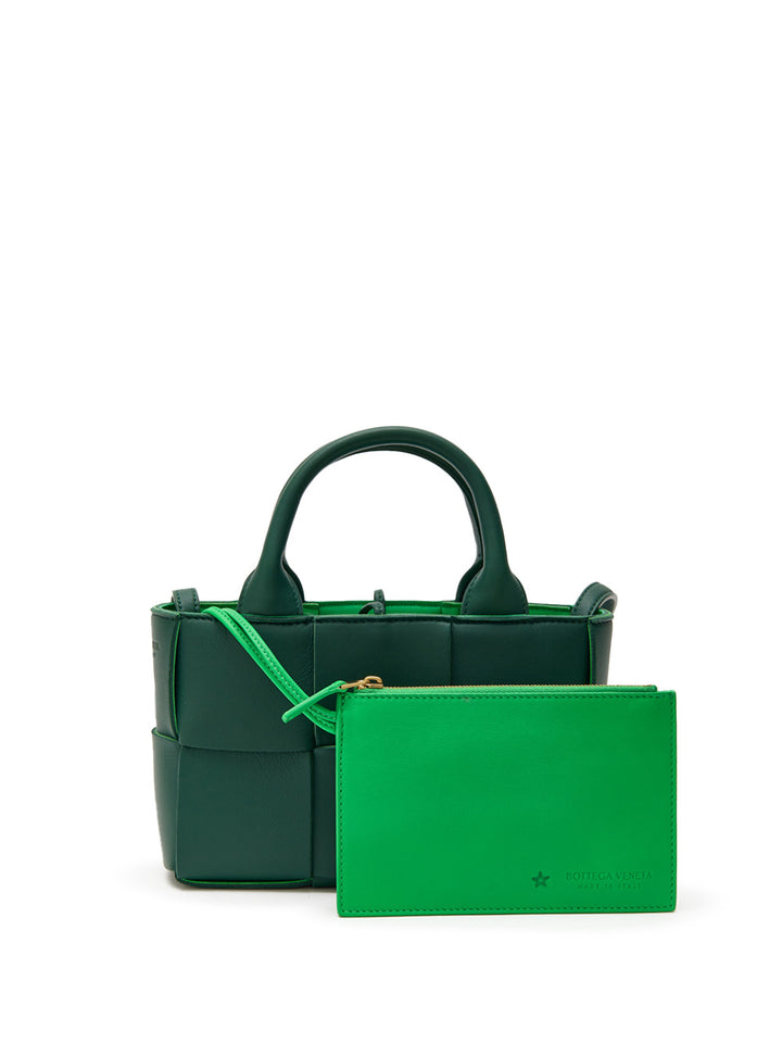 Mini Tote Bag Arco Maxi Intreccio in Verde Bottega Veneta