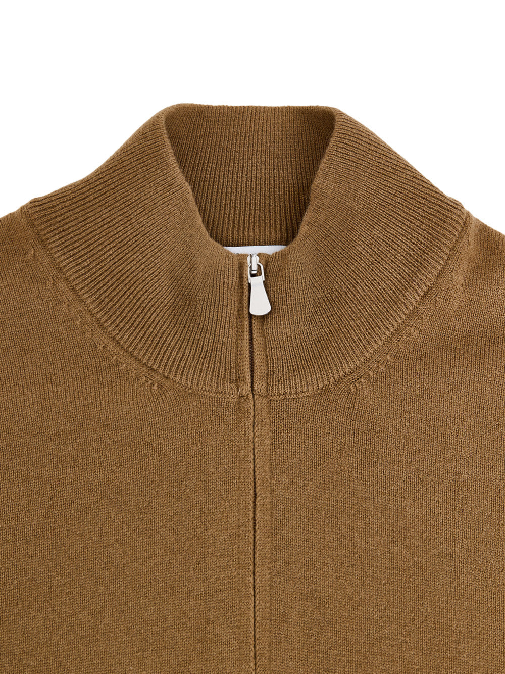 Maglione Cardigan in Lana Marrone con Zip Gran Sasso