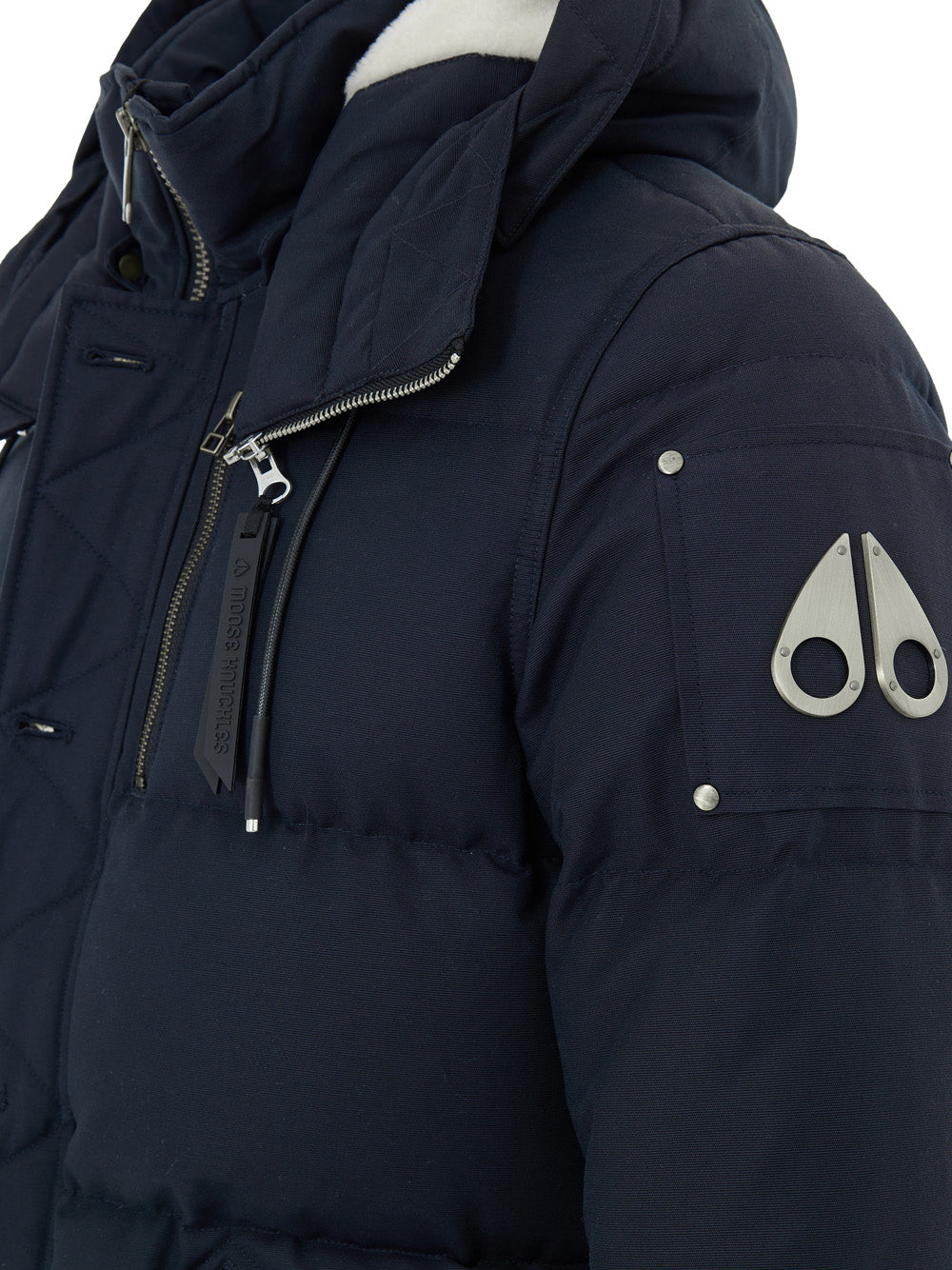 Giubbino Imbottito in Tessuto Blu Moose Knuckles