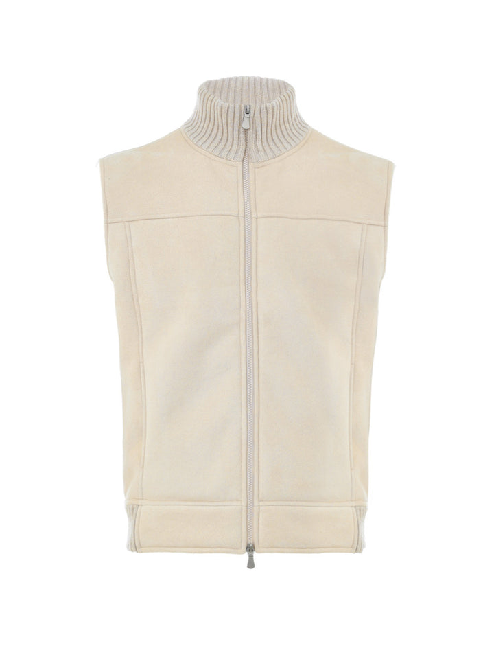 Giubbino Smanicato in Montone Beige Gran Sasso