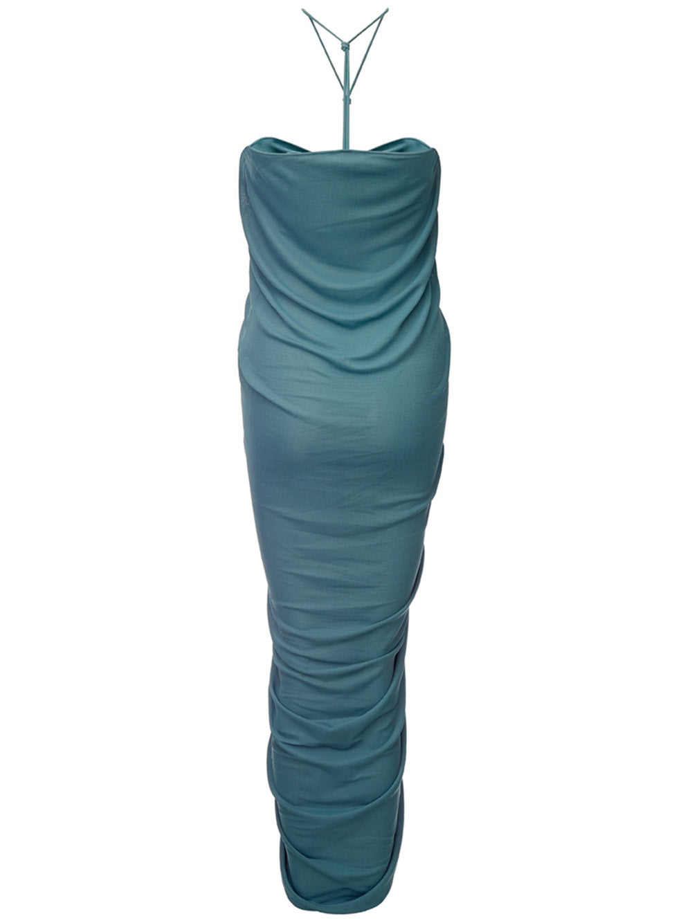 Glossy Viscose Dress with Draping Bottega Veneta