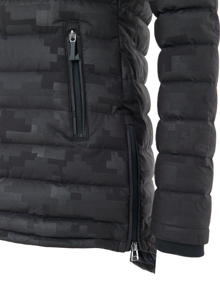 Piumino Nero con Stampa Tono su Tono Moose Knuckles