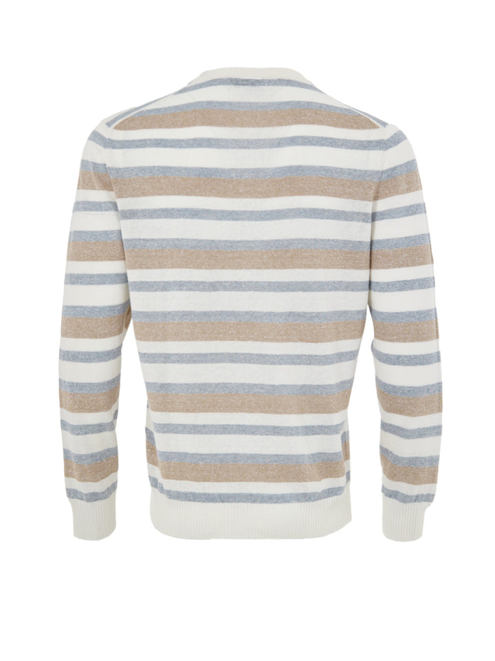 Maglia Girocollo Multicolor in Misto Lino Gran Sasso