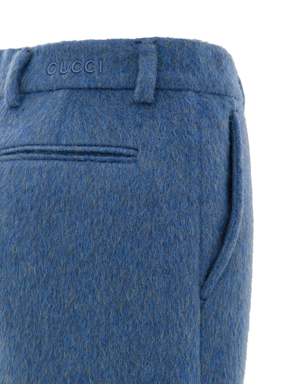 Pantaloncini Shorts Misto Mohair in Blu Avio Gucci