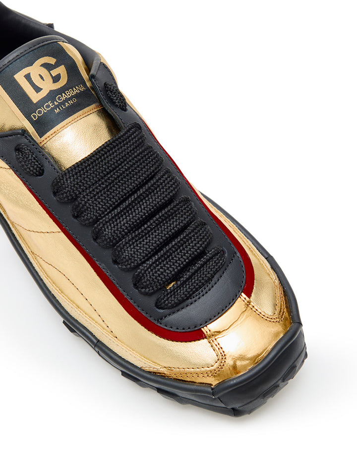 Sneakers Bassa in Nappa Gold Dolce & Gabbana