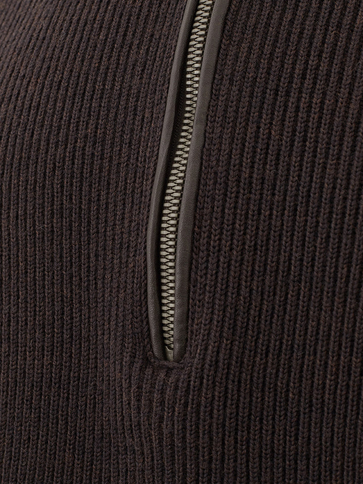 Jersey con media cremallera y cuello simulado
