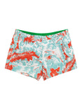 Boxer Mare con Stampa Piume in Rosso/Azzurro Bottega Veneta